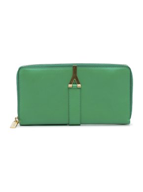 Saint Laurent Green Y Line Long Wallet
