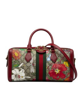 Gucci GG Supreme Ophidia Web Flora Boston Bag