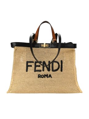 Fendi Medium Raffia Peekaboo X-Tote