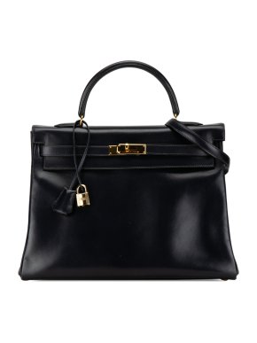 Hermes Black Box Calf Kelly Retourne 35