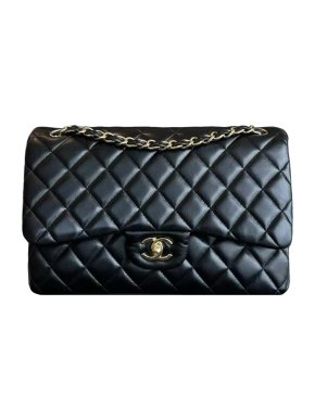 Chanel Black  Lambskin Classic Jumbo Double Flap Bag
