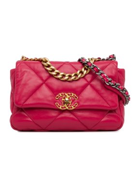 Chanel Pink Medium Lambskin 19 Flap Bag