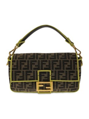 Fendi Zucca Fluo Trim Medium Baguette Satchel