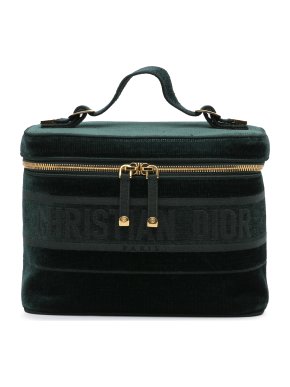 Dior Dark Green Velvet Vanity Bag
