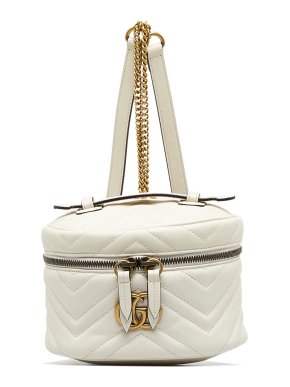 Gucci Cream GG Marmont Round Backpack