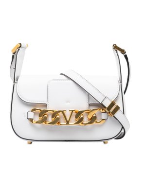Valentino White Vlogo Chain Crossbody Bag