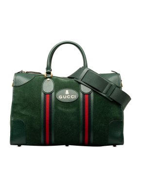 Gucci Green Suede Neo Vintage Web Travel Bag