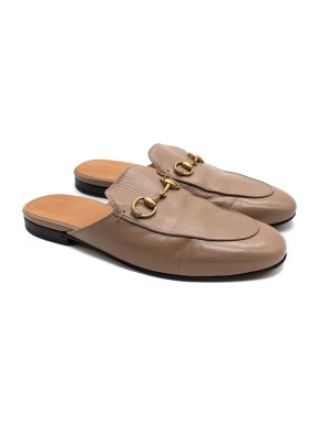 Gucci Brown Horsebit Leather Mules