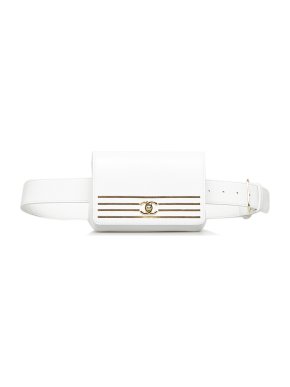 Chanel White Captain Gold Belt Bag