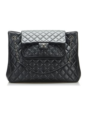 Chanel Black Paris-Edinburgh Lambskin Flap Tote Bag