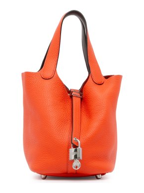 Hermes Orange Clemence Picotin Lock 18