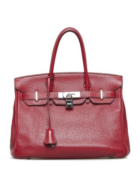 Hermes Birkin 30 Retourne in Rouge Garance Clemence Leather with Palladium Hardware