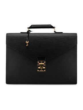 Louis Vuitton Black Epi Serviette Conseiller Briefcase