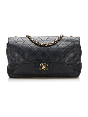 Chanel Vintage Black Small Lambskin Diana Flap Bag