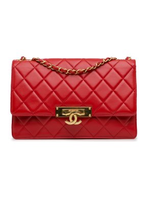 Chanel Red Large Lambskin Golden Class Flap Bag