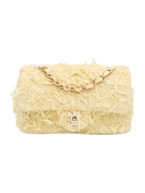 Chanel Yellow Tweed Mini Rectangular Single Flap Bag