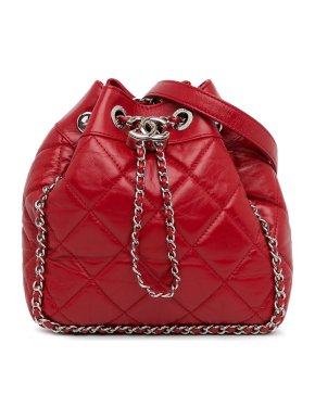 Chanel Aged Calfskin Chain Around Drawstring Bucket Bag 1
