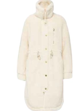 Varley P Jones Cream Faux Fur Coat