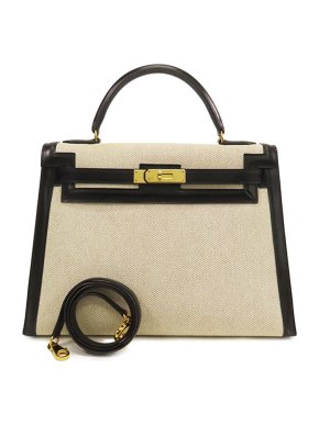 Hermes Box Calf and Toile H Kelly Sellier 32