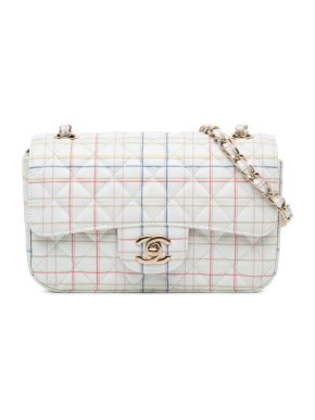 Chanel White Mini Rectangular Single Flap Bag
