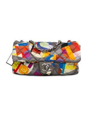 Chanel Multicoloured Small Printed Nylon Coco Colour Flap Bag