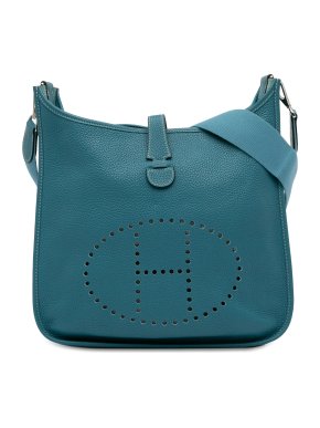 Hermes Evelyne III PM in Blue Paon Clemence Leather with Palladium Hardware