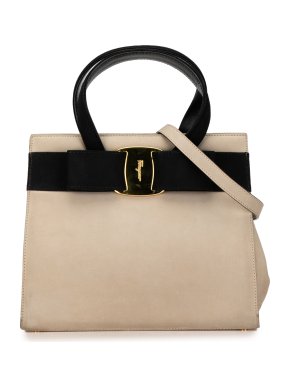 Salvatore Ferragamo Suede Vara Bow Bag