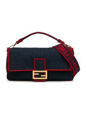 Fendi Large Denim Baguette Bag