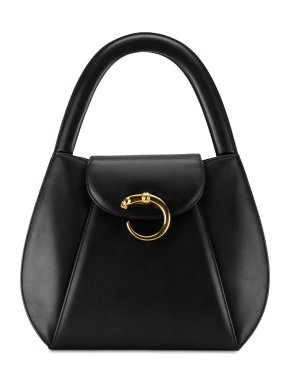 Cartier Black Leather Panthere Top Handle Bag