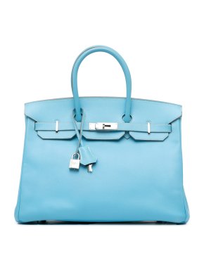 Hermes Birkin 35 Retourne in Bleu De Nord Epsom Leather with Palladium Hardware