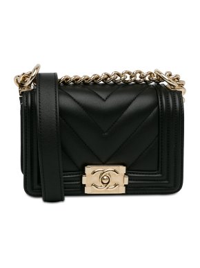 Chanel Black Small Chevron Boy Bag