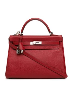 Hermes Red Togo Kelly Retourne 32