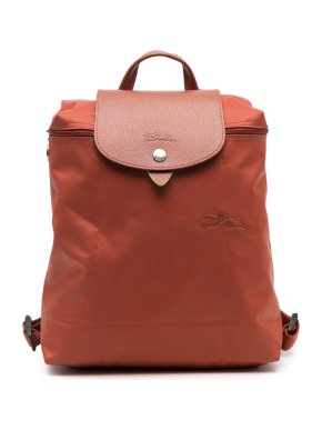 Longchamp Le Pliage Orange Cognac Green Backpack