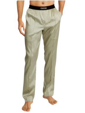 Tom Ford Pistachio Low-waist Silk Trousers
