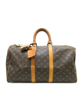 Louis Vuitton Brown Coated Canvas Monogram Keepall 45