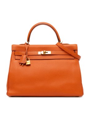 Hermes Orange Togo Kelly II Retourne 35