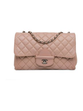 Chanel Beige  Quilted Lambskin CC Turnlock Flap