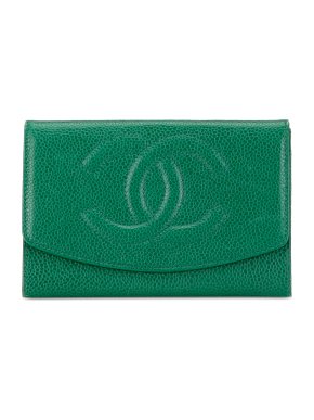 Chanel Green Caviar CC Wallet