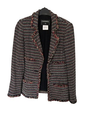 Chanel Black Tweed Four Pocket Blazer