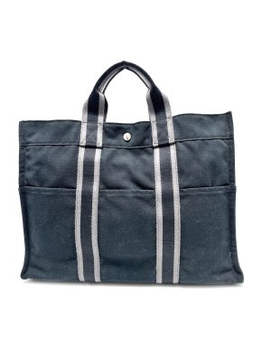 Hermes Black Canvas Fourre Tout MM