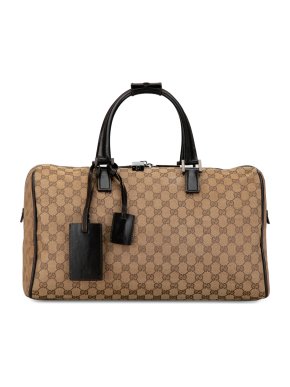Gucci Beige Canvas GG Travel Bag