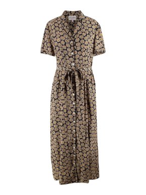 Tender Loving Care By HVN Silk Daisy Print Shirt Dress