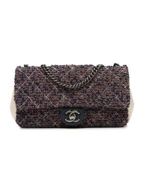 Chanel Multicoloured Medium Tweed Single Flap Bag
