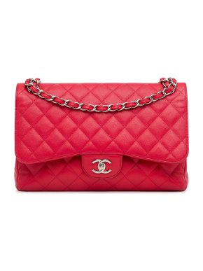 Chanel Red Caviar Jumbo Classic  Double Flap