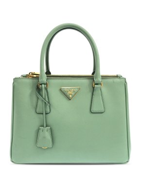 Prada Green Small Saffiano Lux Galleria Double Zip