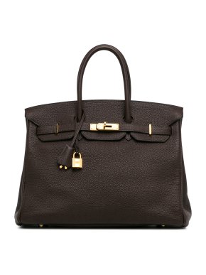 Hermes Dark Chocolate Togo Birkin Retourne 35