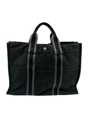 Hermes Black Canvas Fourre Tout MM