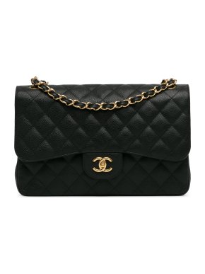 Chanel Black Caviar Jumbo Classic Double Flap