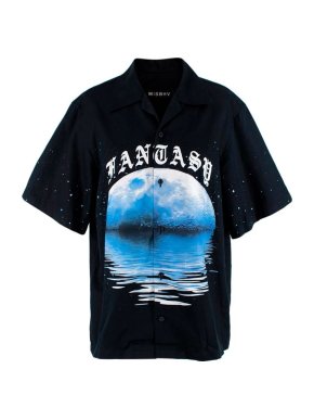 Misbhv Fantasy Moon Print Black Cotton Unisex Shirt