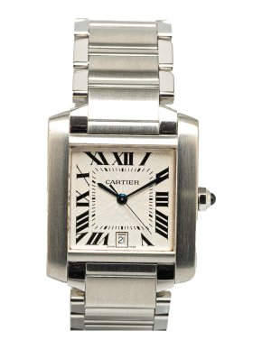 Cartier Stainless Steel Quartz Tank Francaise Watch